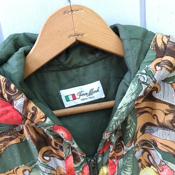 Vintage Silk Italian Hooded Bomber Jacket - Picture 6 of 12